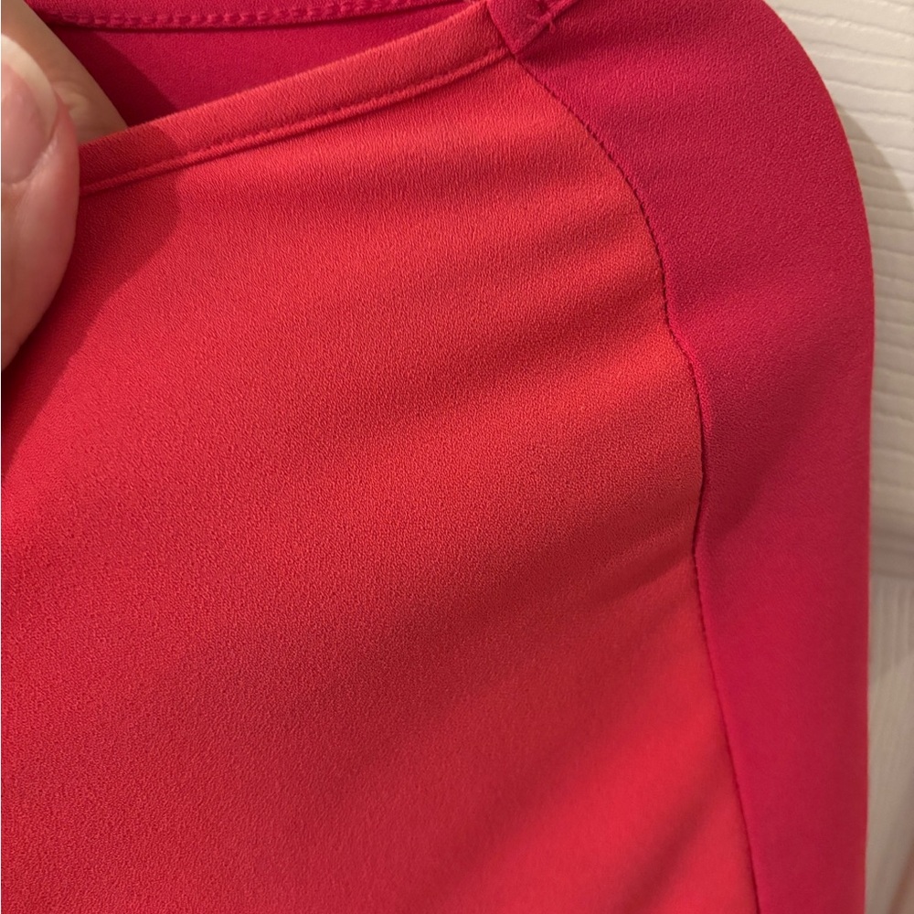 6th & Lane Elegant Women's Red & Pink Drape Blouse Large - Picture 5 of 7